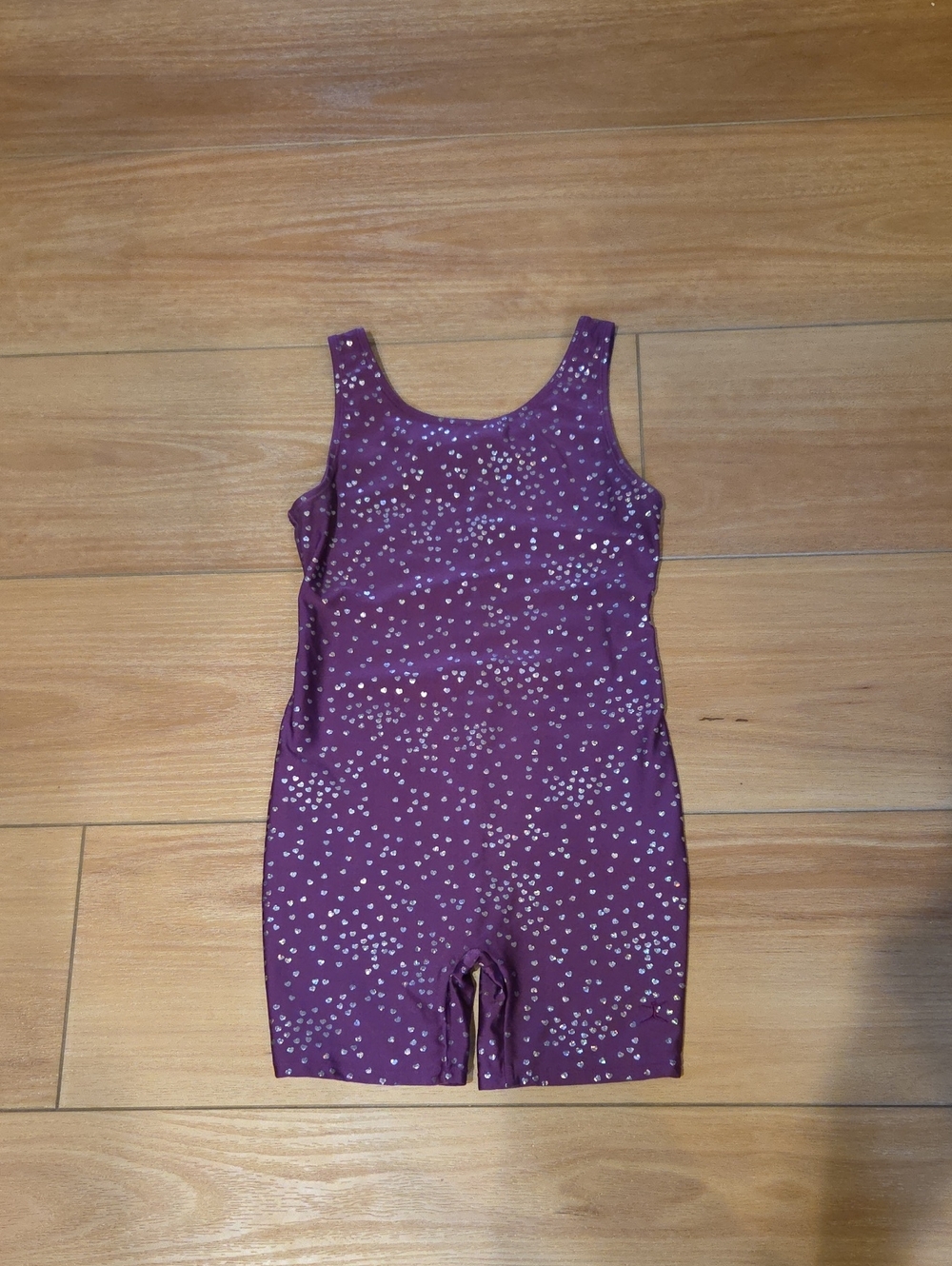 Danskin Purple Sparkle Heart Dance Leotard
